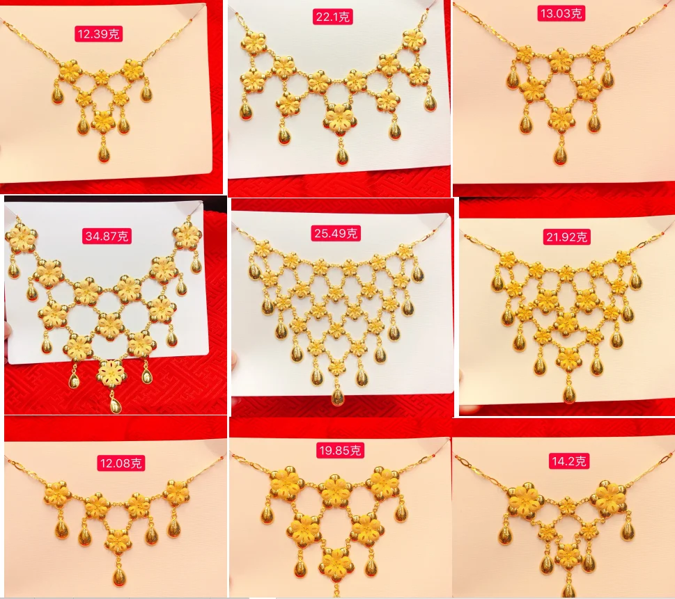 

HX 24K Pure Gold Necklace Real AU 999 Solid Gold Chain Brightly Simple Upscale Trendy Classic Fine Jewelry Hot Sell New 2023