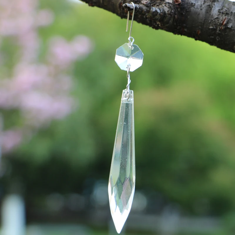 20pcs/lot Chandelier Glass Crystals Lamp Prisms Parts Hanging Drop Pendant Lighting Accessories