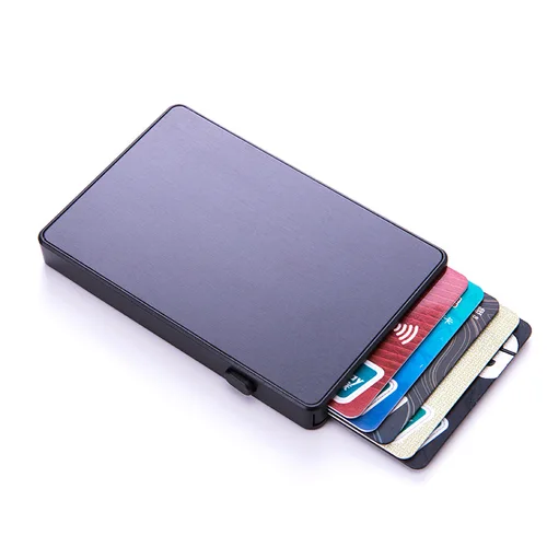 YUECIMIE 남녀공용 RFID 카드 홀더, 골드 씬 팝업, ID 카드 홀더, 슬림 남성 카드 지갑, 창의적인 RFID 신용 카드 케이스