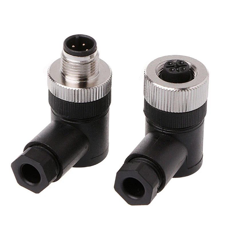 1Pc M12 sensor stecker 3/4/5 pin männliche/weibliche gerade/rechten winkel stecker