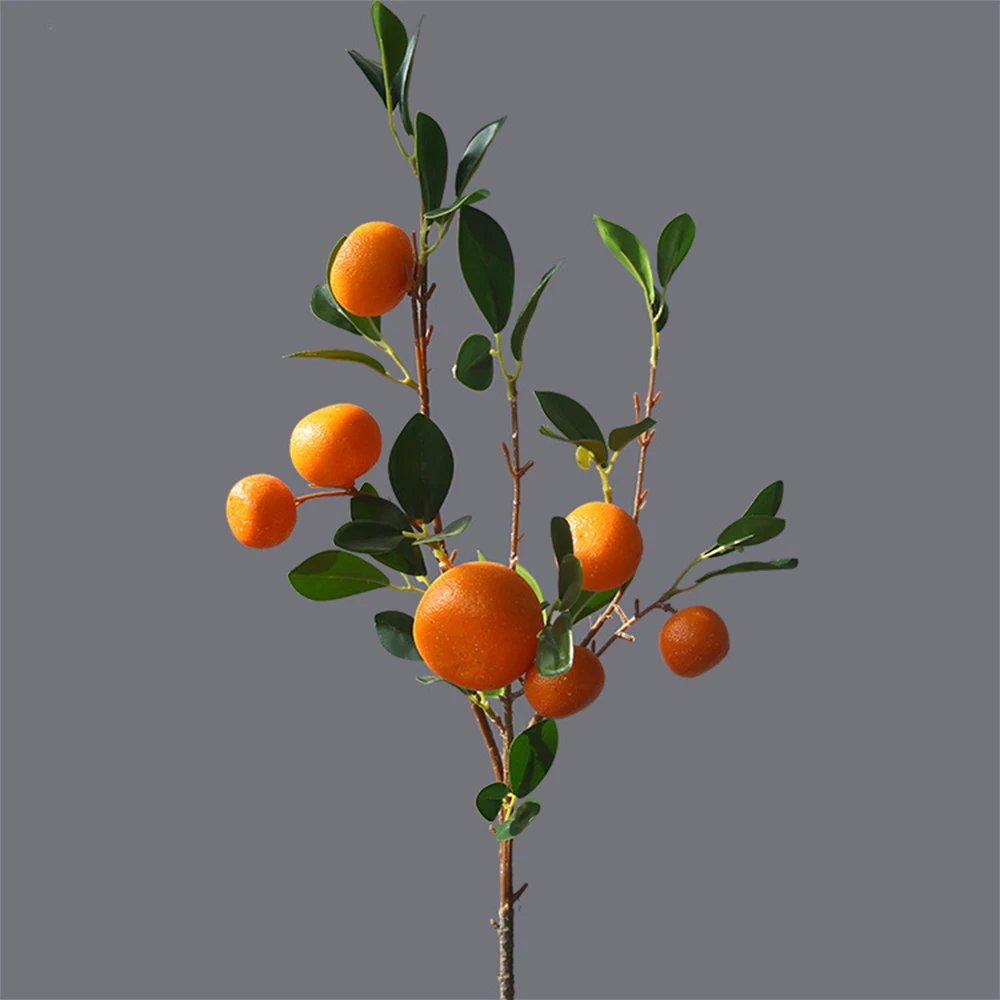 87cm Artificial Fruits Orange Branches Faux Plants Fruit Tree Kumquat Branch Fake Flower For Home Living Room Garden Green Decor