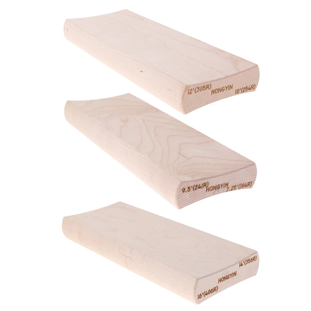 3 X Wood Radius Sanding Block For Guitar Fretboard Bunch Leveling Tool