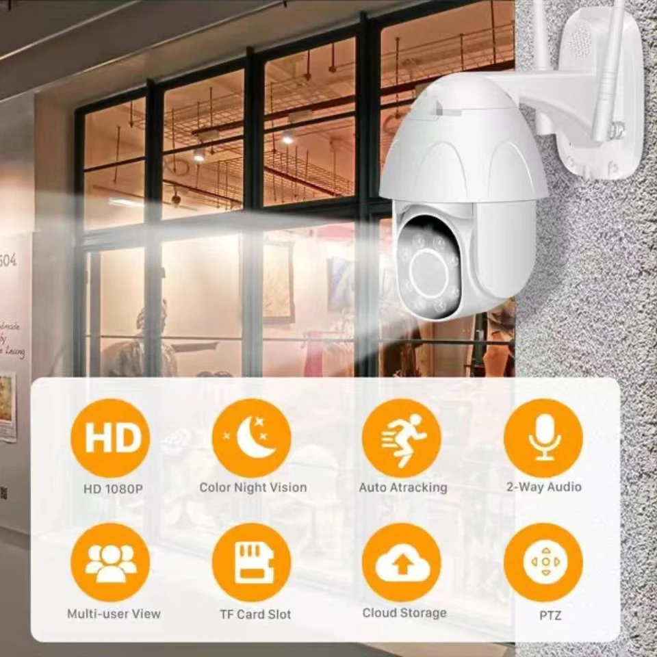 1080P PTZ Wifi IP Ngoài Trời Tuya 4X Zoom Kỹ Thuật Số AI Con Người Phát Hiện Camera Không Dây P2P Âm Thanh 2MP An Ninh camera Quan Sát