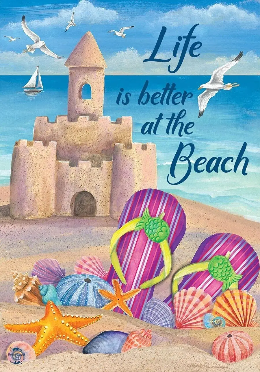

Eeypy Life is Better at The Beach Summer Garden Decor Metal Tin Sign Poster Wall Plaque
