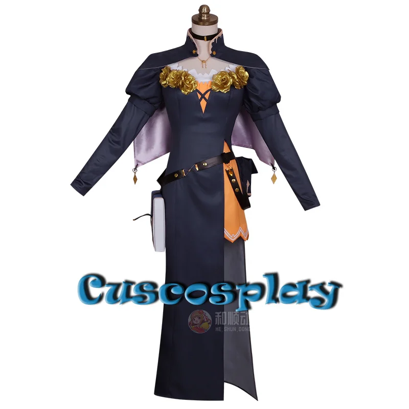 Game Genshin Impact Lisa Carnival Cosplay Costume Long Dress with Hat Halloween Suits Christmas Fancy Anime Party Outfits