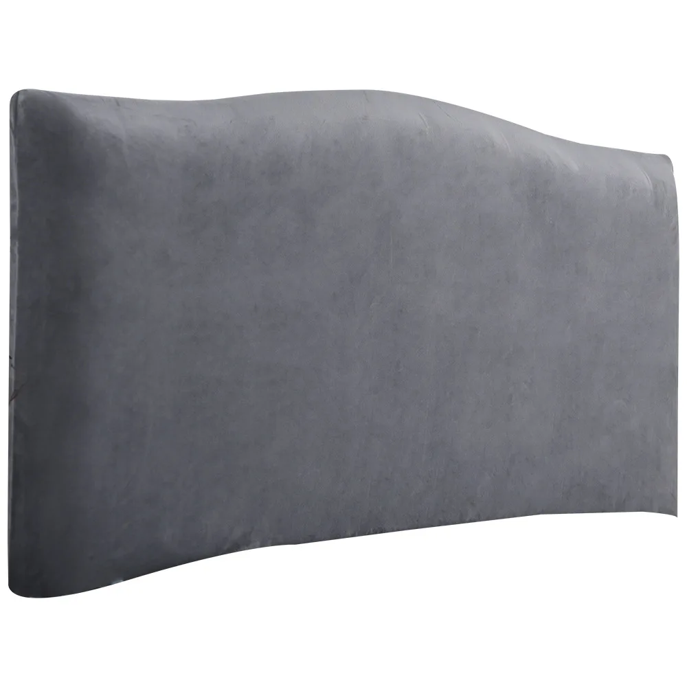 Plush Thick Bed Headboard Cover Elastic Gray Blue Dust Covers Home All-inclusive Headboard Covers Velvet Bed Head Back Protector