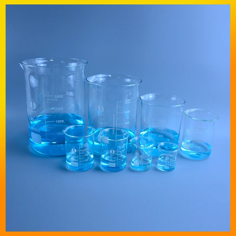 1000ml Low Form Becher Chemie Labor Boro silikat glas transparentes Becherglas mit Ausguss 1 Stk