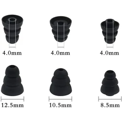 3 Pairs Replacement Triple Flange Ear Tips Earbuds Silicone For Most in Ear Headphones (Sony Senso Powerbeats Jaybird etc.)