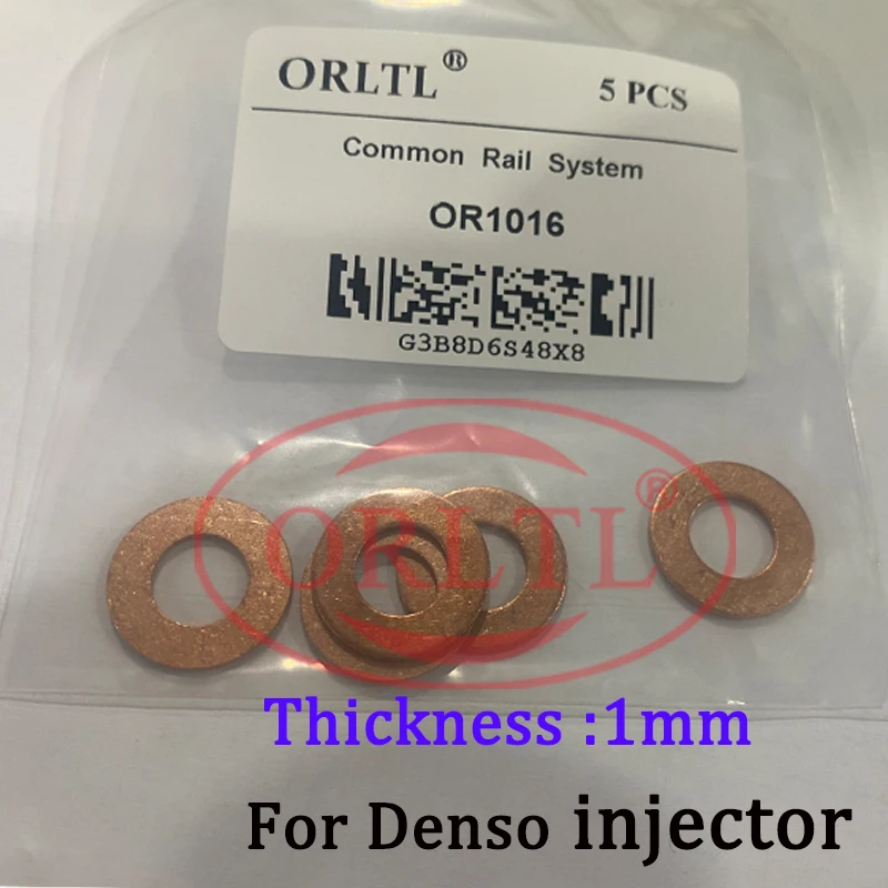 

1mm Diesel Injector Copper Washer 5pcs Injection Adjusting Gasket Shims Thickness 1mm for Denso S Type Injector Nozzle