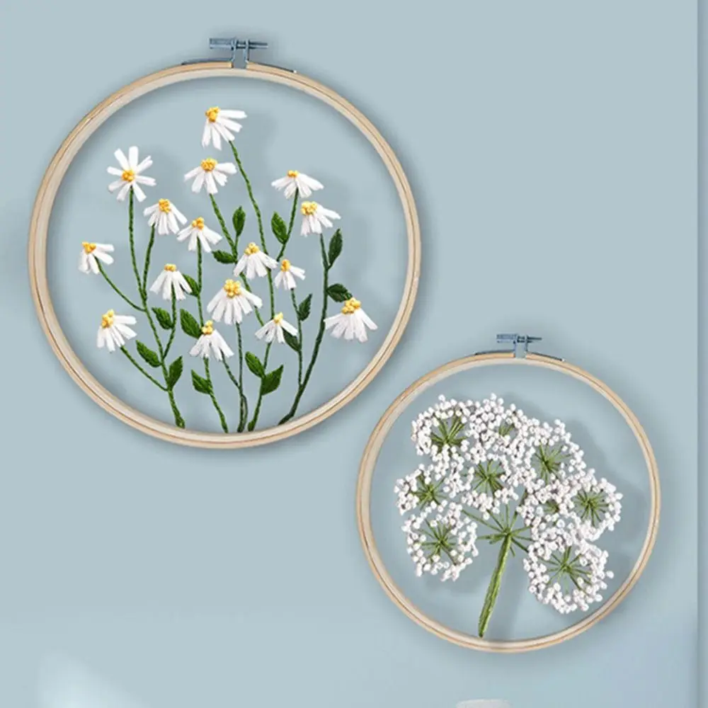 1Set 2023 European Mesh Embroidery DIY Flowers Painting Full Needlework Cross Stitch Kits Embroidery Sewing Kit for Beginners