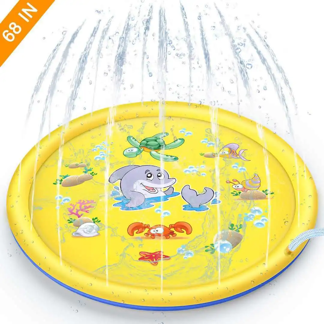 

170cm Family Activity Play Water Mat Games Beach Pad Kids Outdoor Water Spray Beach Mat Lawn Inflatable Sprinkler Cushion Toys
