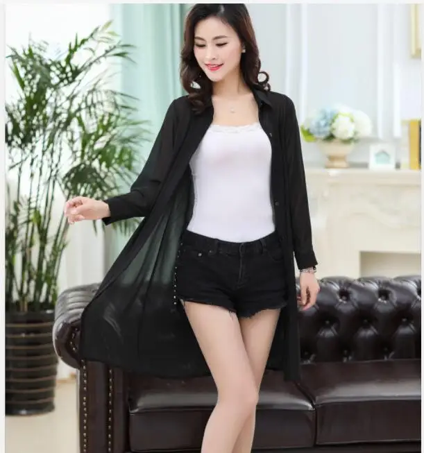 Áo Cardigan Nữ Mùa Hè Mùa Xuân Áo Voan Nữ Dài Tay Thun Màu Áo Khoác Ngoài