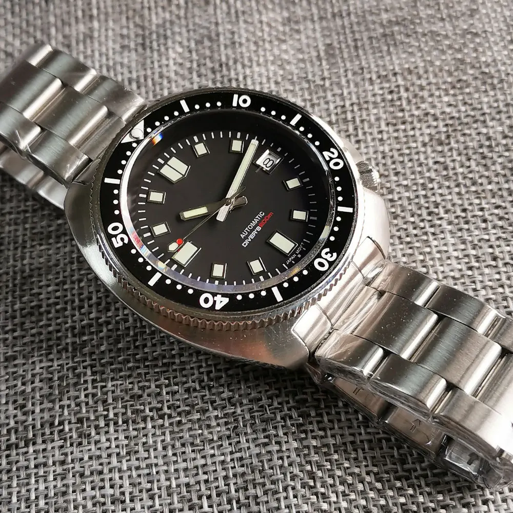 Kagawana-relojes mecánicos de lujo para buceo, pulsera de acero luminoso, anillo de bisel de 120 clics, corona de zafiro, 30bar, resistente al agua, 4,1
