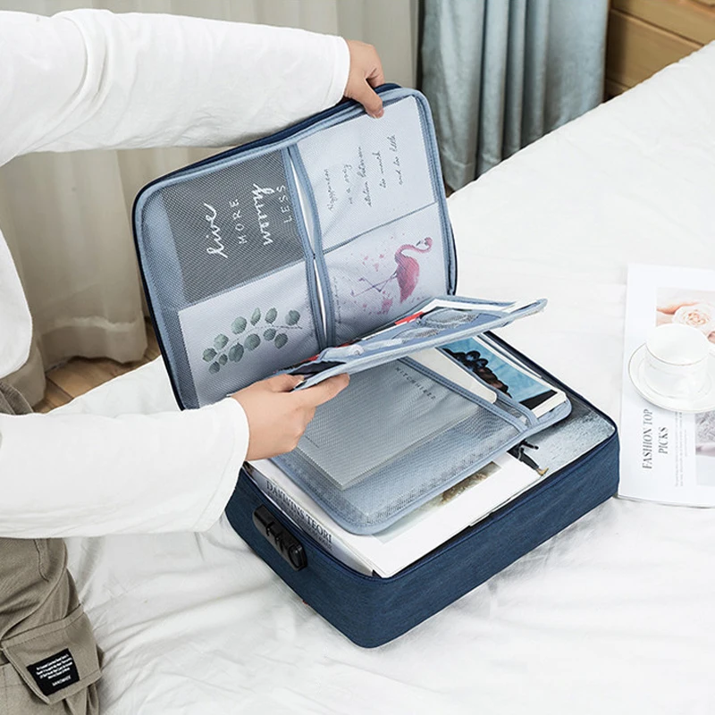 Large Capacity Document Bag Creative Multifunction File Folder Ticket Bags for Home Travel Organizer Storage Supplies