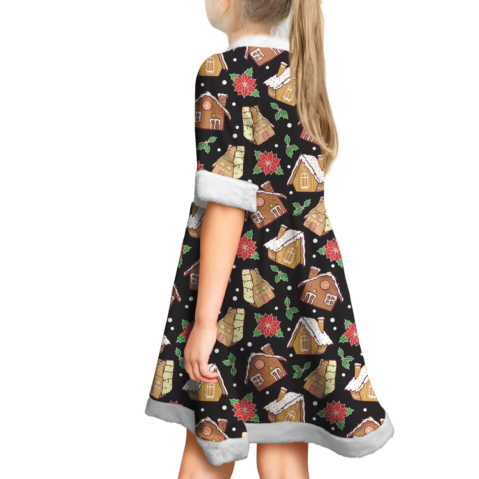 

Christmas 2022 The New Fashion Autumn Girls Dresses Polynesian Tribe Hibiscus Cabin Printing Christmas Gift Children's Clothing
