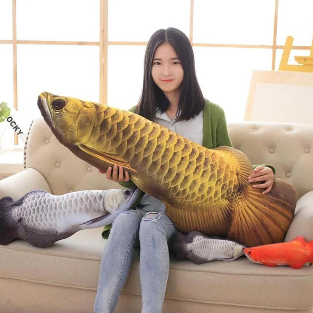 

New Cute Creative Simulation Arowana Fish Doll Pillow Children Stuffed Plush Toy Birthday Christmas Gifts