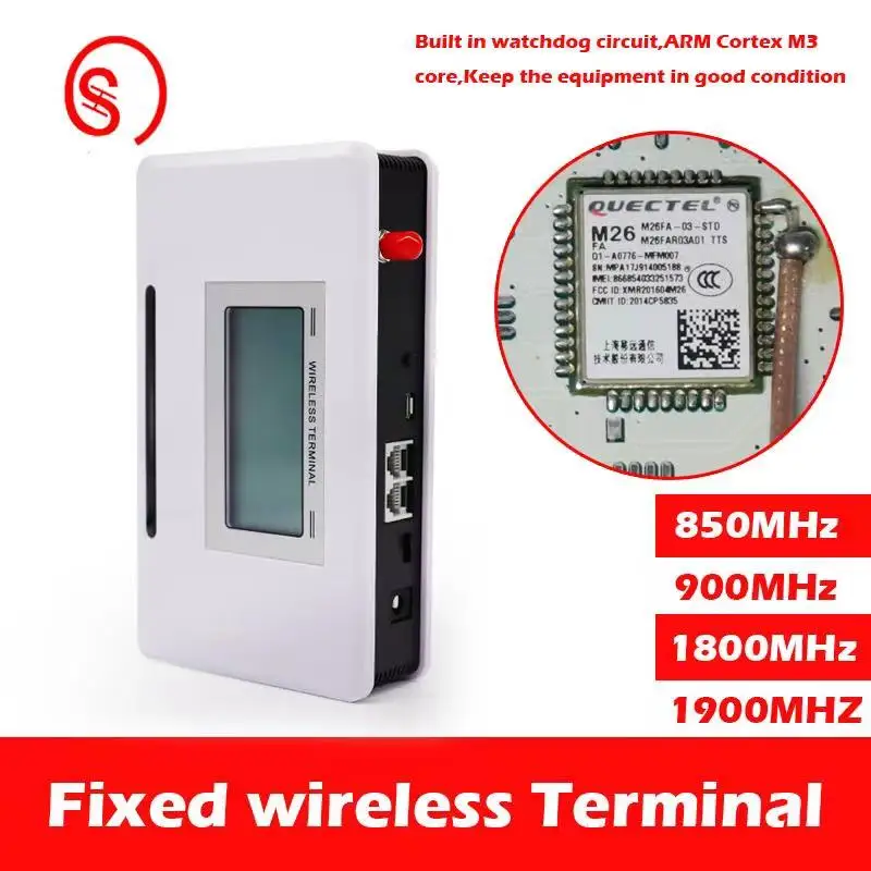 محطة لاسلكية ثابتة GSM، هاتف/معدات تسجيل قابلة للتوصيل، نظام إنذار داعم، مع شاشة، تتضمن البطارية