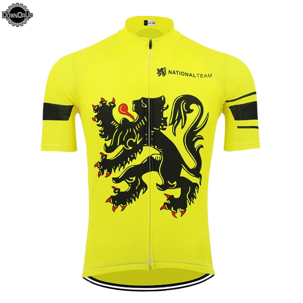 Yellow Cycling jersey ropa Ciclismo mtb jersey cycling clothing outdoor men short sleeve bicycle clothes summer breathable