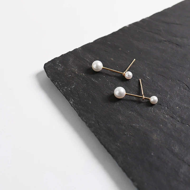 Gold Filled/925 Silver Natural Pearl Earrings Handmad Pearl Jewelry  Oorbellen Minimalist Brincos Boho Piercing Women Earrings