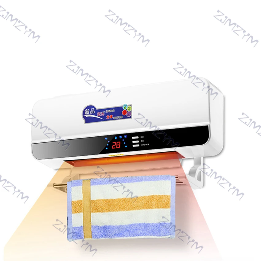 Display led aquecedor elétrico ventilador fixado na parede do agregado familiar telecontrol 8h temporizador de parede pendurado mais quente dispositivo 220v
