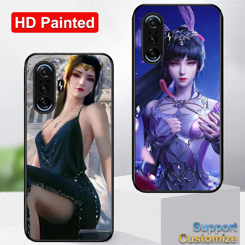Douluo чехол с рисунком континента HD для Xiaomi Poco F3 GT Slim Shell Dou po cang qiong задняя крышка для Mi Poco F3 GT F3GT 5G