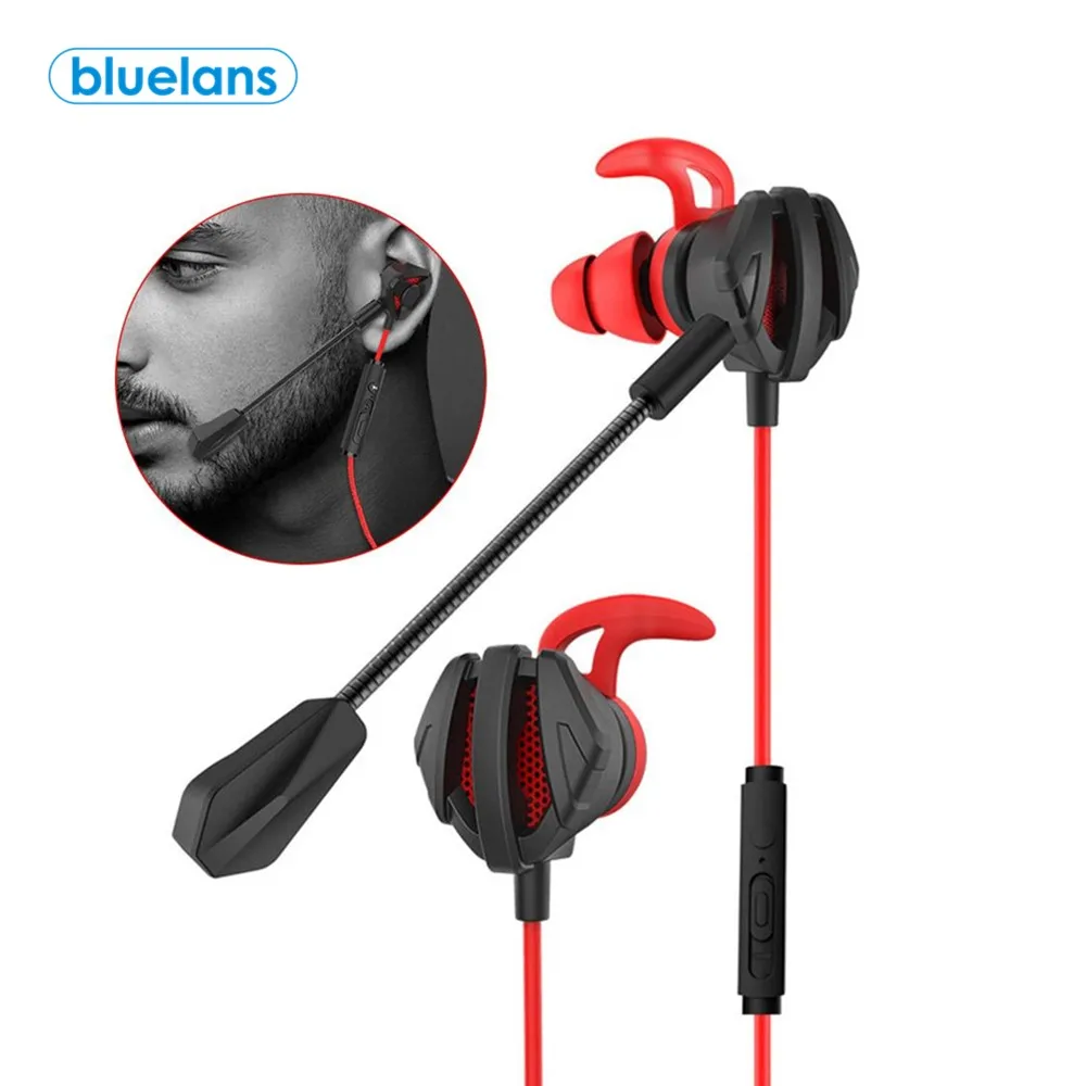 Dynamic Noise Reduction In Ear Wired Earphones Gaming Headsets with Dual Mic Sound Insulation Earbud For PUBG CSGO