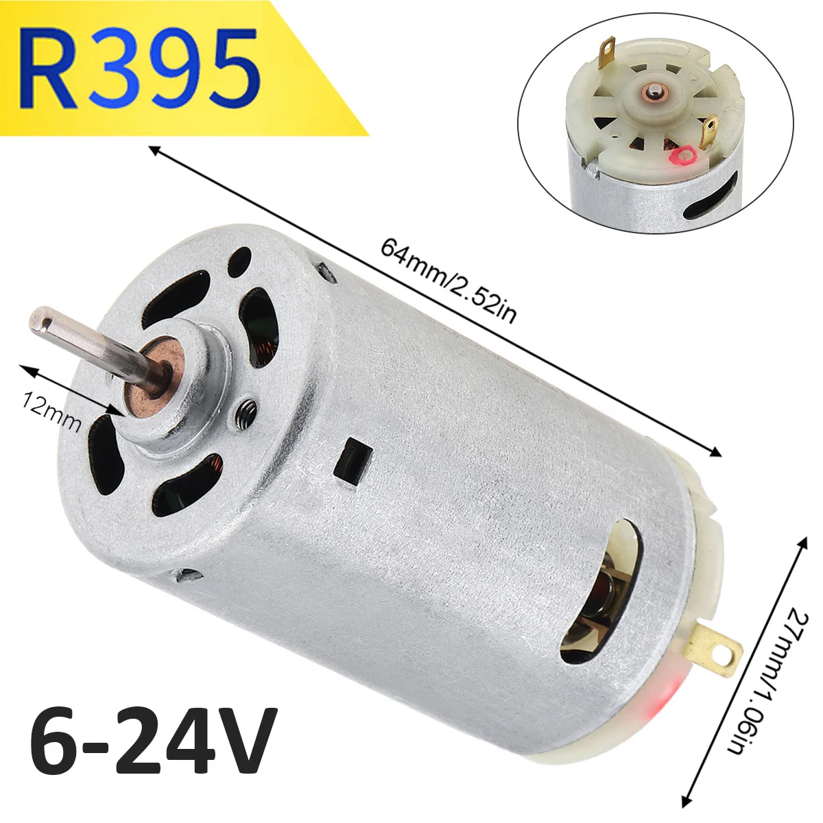 R280 RS360 R380 390 395 DC Motor 6V-24V 12V 12000-24000RPM Metal High Speed Micro Motor for DIY Toys Hair Drier Mini Fan