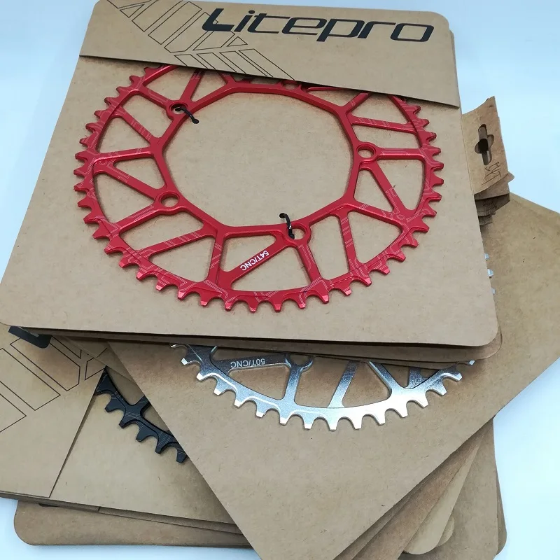 Litepro Folding Bike Chain Wheel 130BCD 48T-50T-52T-54T-56T-58T Black Silver Red Hollow Chainring 8/9/10 Speed Single Chainwheel