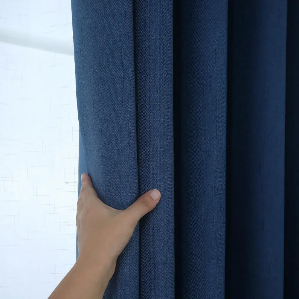 310cm Height 80% Blackout Curtains Bedroom Fabric For Bedroom Curtains For Living Room Window Blinds Luxury Blue Drapes