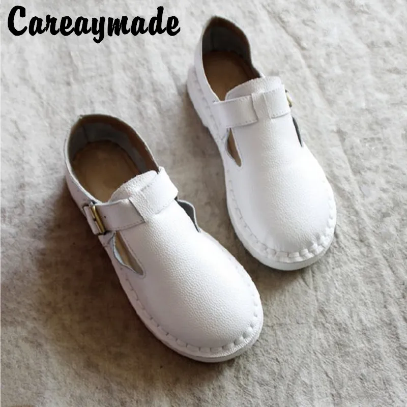 

Careaymade-Genuine Leather shoes,Women's Artistic Pure Handmade Sandals Retro-vintage Soft Bottom Lady Cowskin Flat shoes