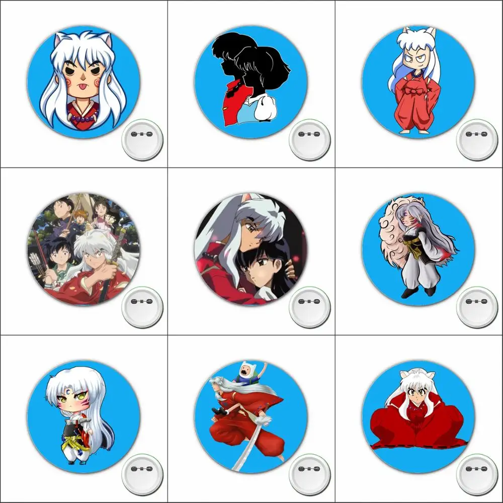 3pcs anime Inuyasha Cosplay Badge Cartoon Pins Brooch for Clothes Accessories Backpacks bags Button Badges