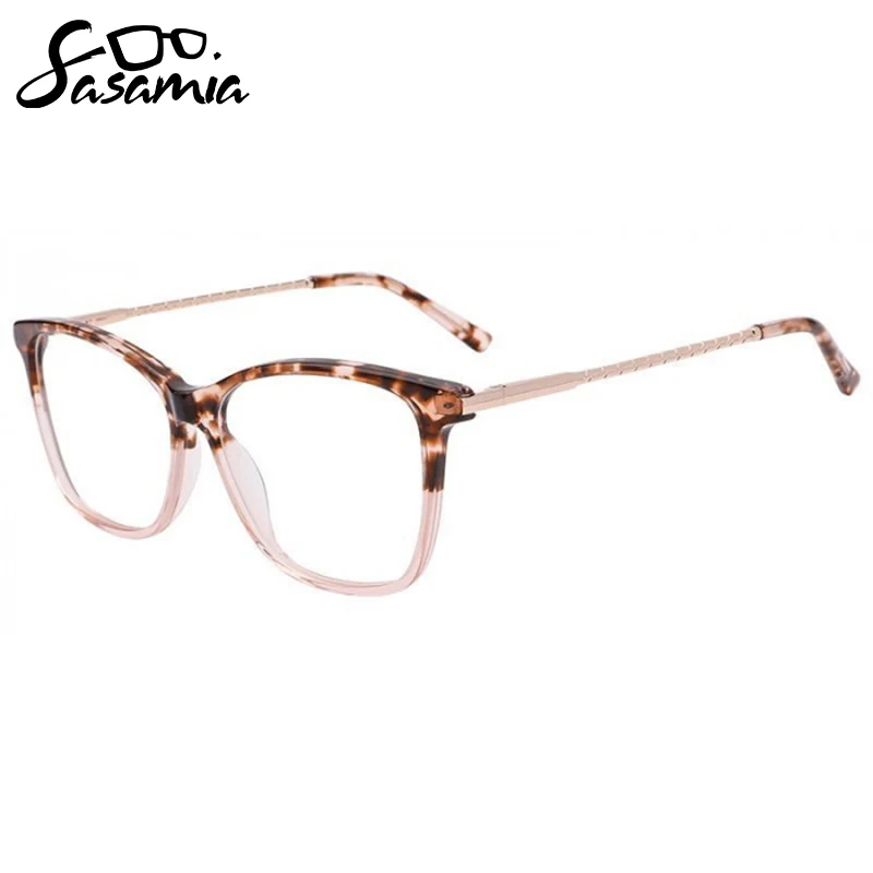 SASAMIA Anti-blue Glasses Frame Oval Female Spectacles Frame Woman Eyeglasses Frame with Clear Lens Fashion Prescription Glasses