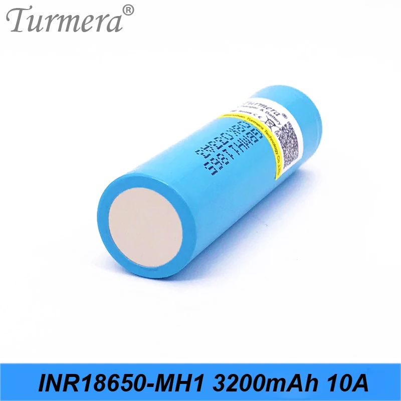 Turmera 18650 Lithium Batteries 18650 MH1 3500mAh Battery 10A for 12V 16.8V 18V 21V 25V Drill Screwdriver Battery and E-bike Use