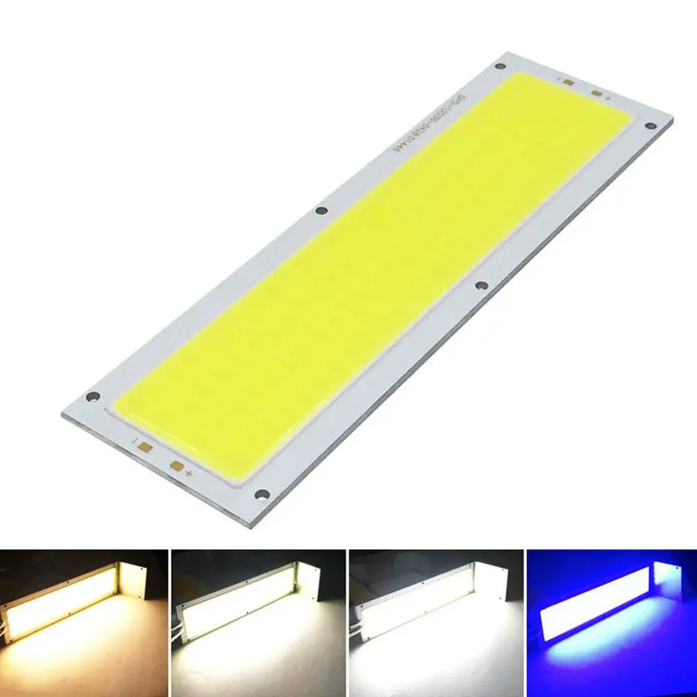 1000LM LED COB Light Strip Panel Lamp DC 12V 20W 120mm x 36mm Cool Warm White Blue Floodlight Source Bulbs For DIY Work Light