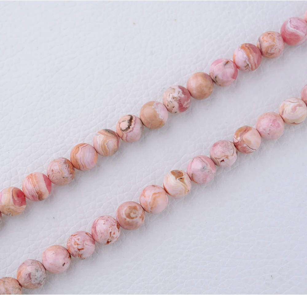 Natural 7mm-12mm Rhodochrosite Smooth Round Loose Beads For Jewelry Making Design