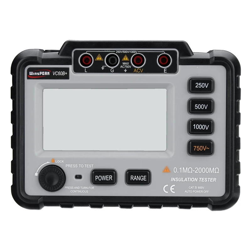 Imagem -02 - Isolamento Digital Resistência Tester Medidor Megohm Original Alarme de Entrada de Curto-circuito Alta Tensão Vc60b Mais 1000v