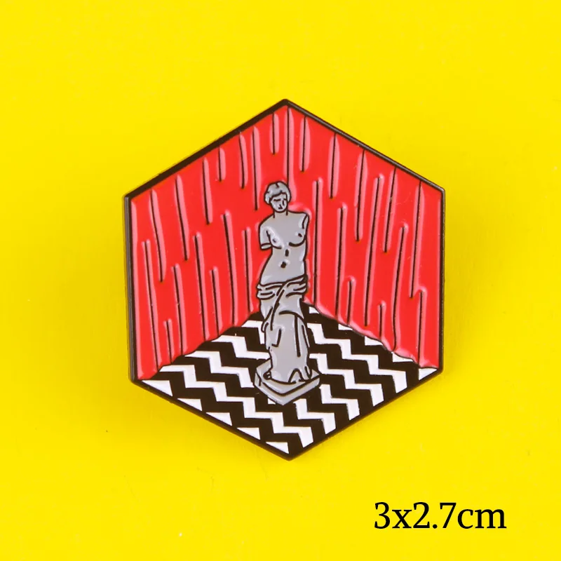 Lynch Style Enamel Pin Custom TV Series Twin Peaks Brooches for Shirt Lapel Bag Punk Venus Badge TV Jewelry Gift for Fan Friends