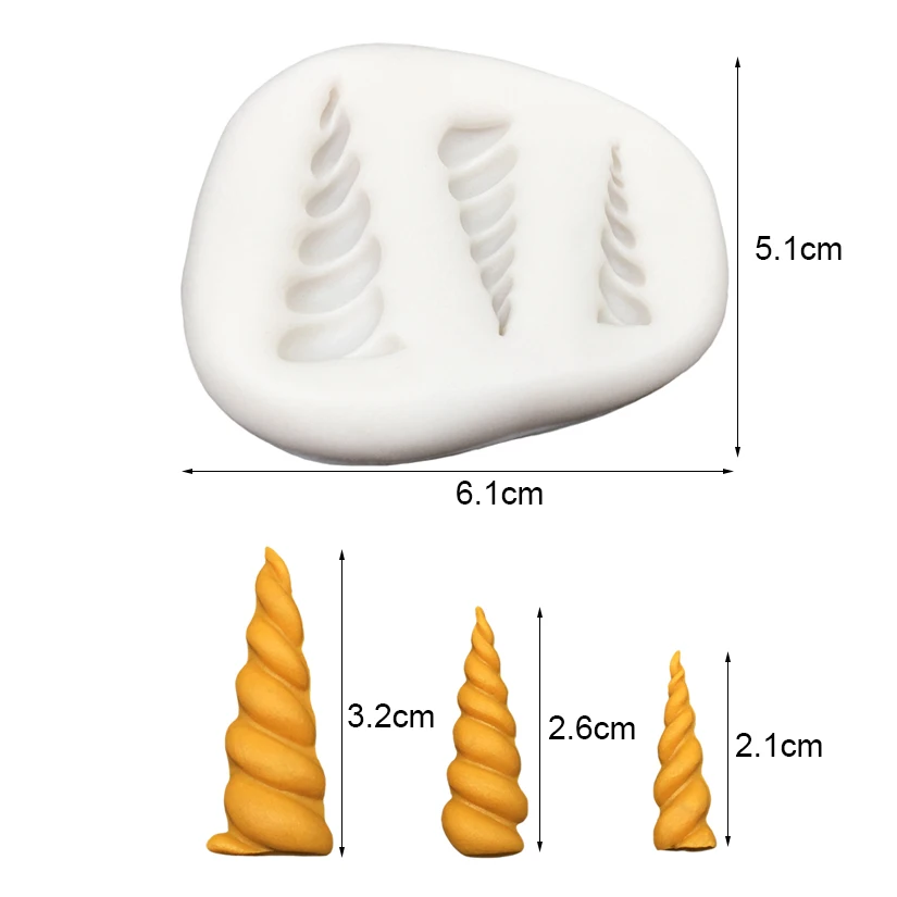 Unicorn\'s Horn Silicone Sugarcraft Mold Resin Tools Cupcake Baking Mould Fondant Cake Decorating Tools