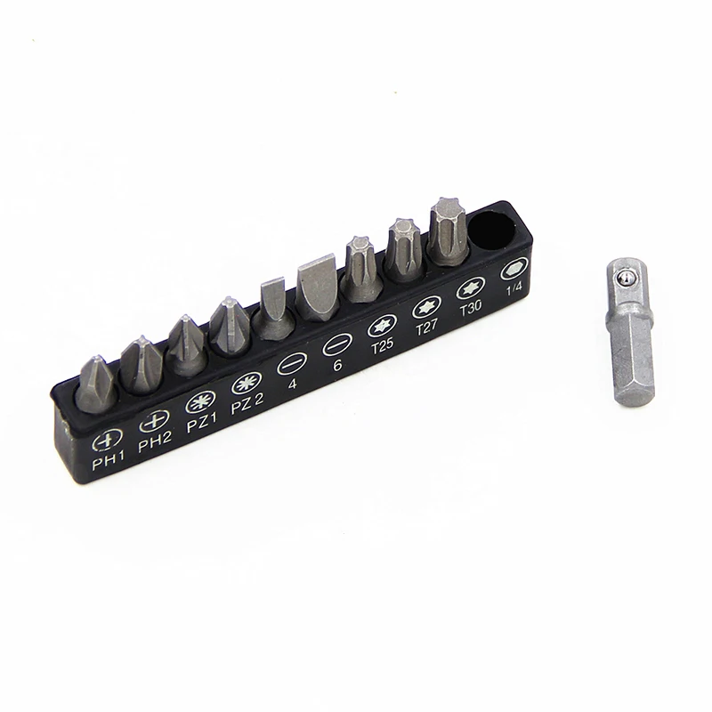 10pc rubber strip screwdriver with screwdriver head set screwdriver head cross slotted Plum Blossom Hand 25mm screwdriver head