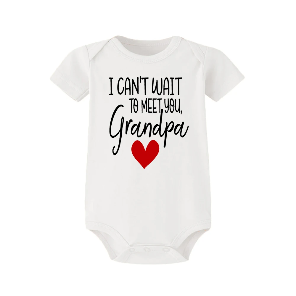 I Can\'t Wait To Meet You Daddy/mommy Newborn Baby Rompers Infant Body Jumpsuit Pregnancy Announcement Bodysuits Boy Girl Clothes