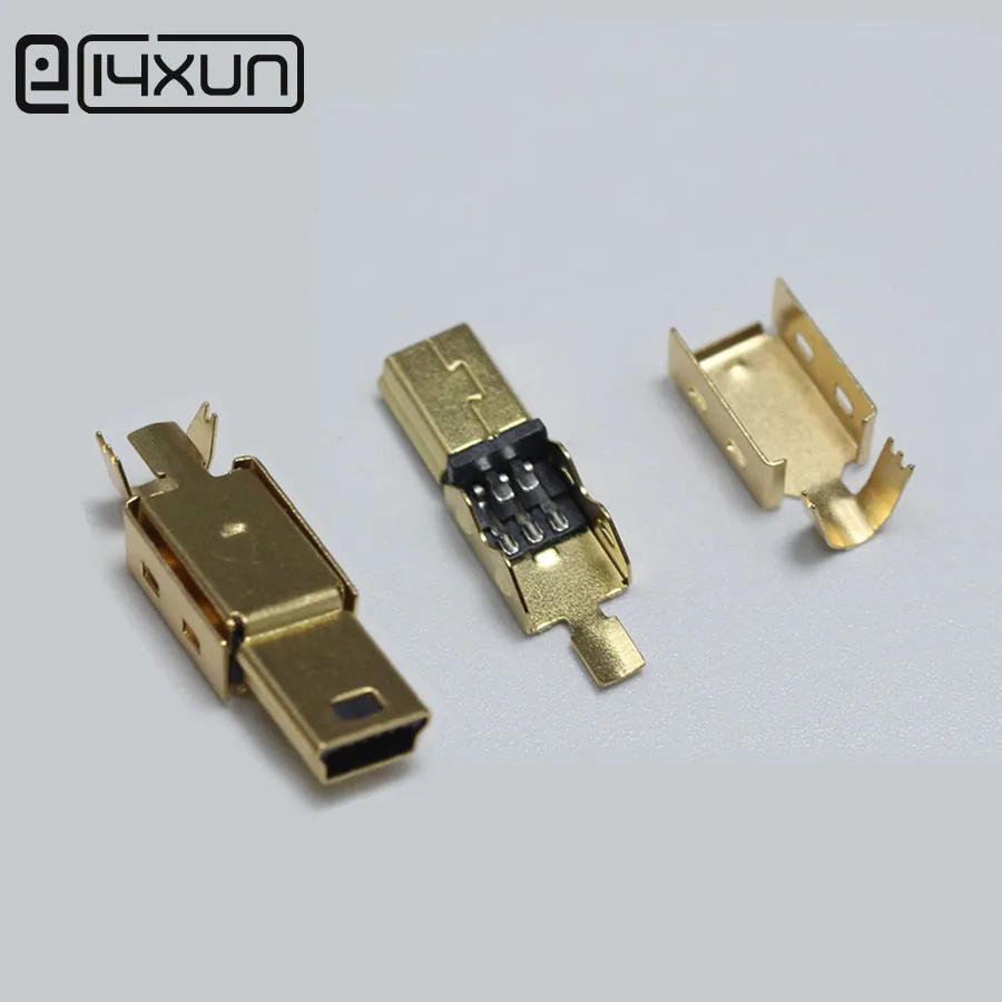 10pc DIY Mini USB Type B Male 5pin 3 in 1 Assembly Connector Plug for MP3 V3 Phone Camera flatbed driving recorder