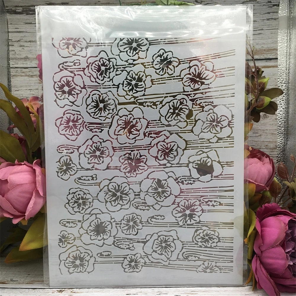 A4 29cm Rose Bouquet Texture DIY Layering Stencils Wall Painting Scrapbook Coloring Embossing Album Decorative Template