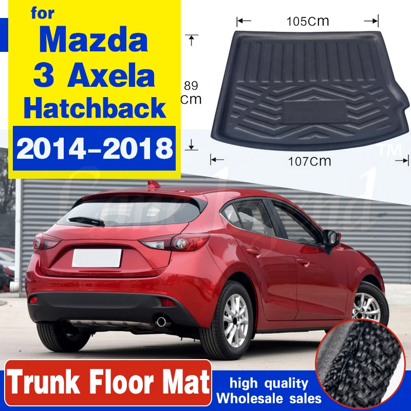 For Mazda 3 Axela 2014 2015 2016 2017 2018 Hatchback Boot Mat Rear Trunk Liner Cargo Floor Tray Carpet Protector Car Accessories