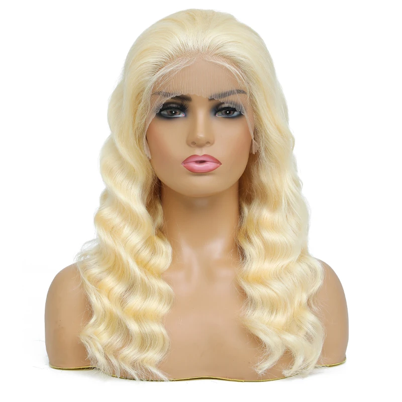 613 Blonde Lace Front Human Hair Wigs Brazilian Loose Deep Wave 150 Density 13x3 Lace Front Wig Remy Human Hair Wigs For Women