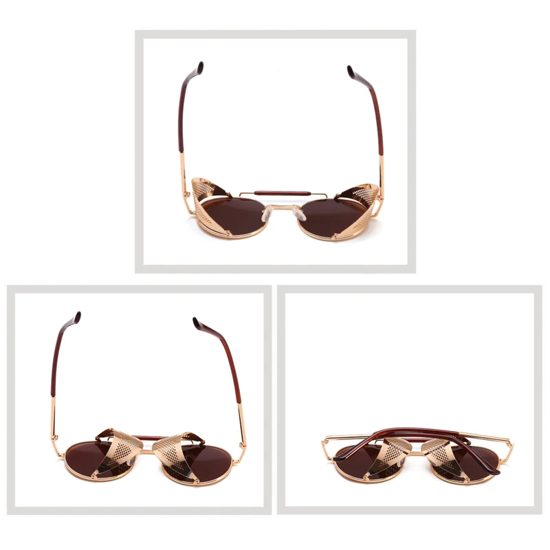 Retro Steampunk Sunglasses Men Women Classic Round Metal Male Sun Glasses Vintage Outdoor Travel Shades