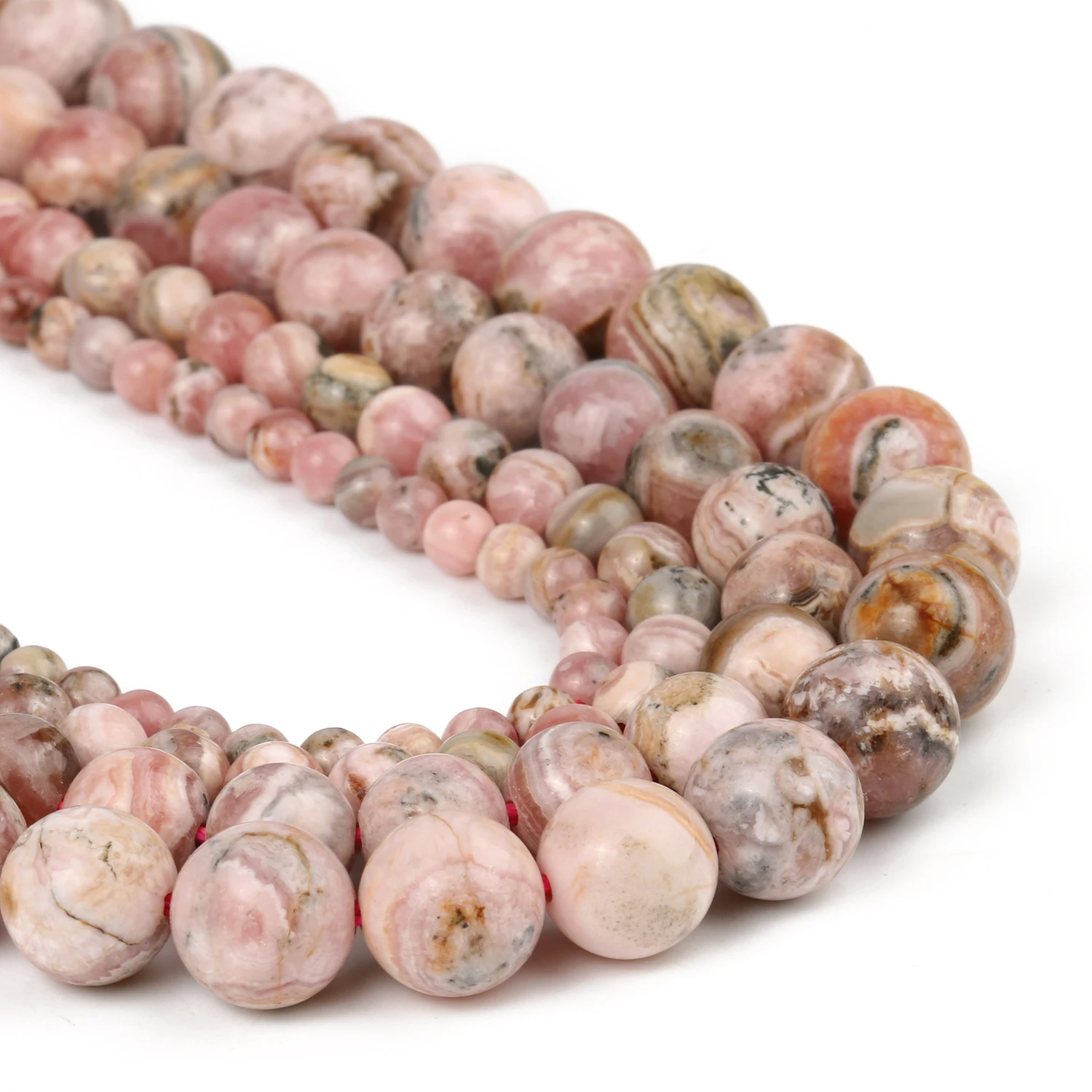 AAA Natural Stone Beads Argentina Rhodochrosite Round Beads for Jewelry Making Bracelets Needlework DIY Accessories 7.5inches