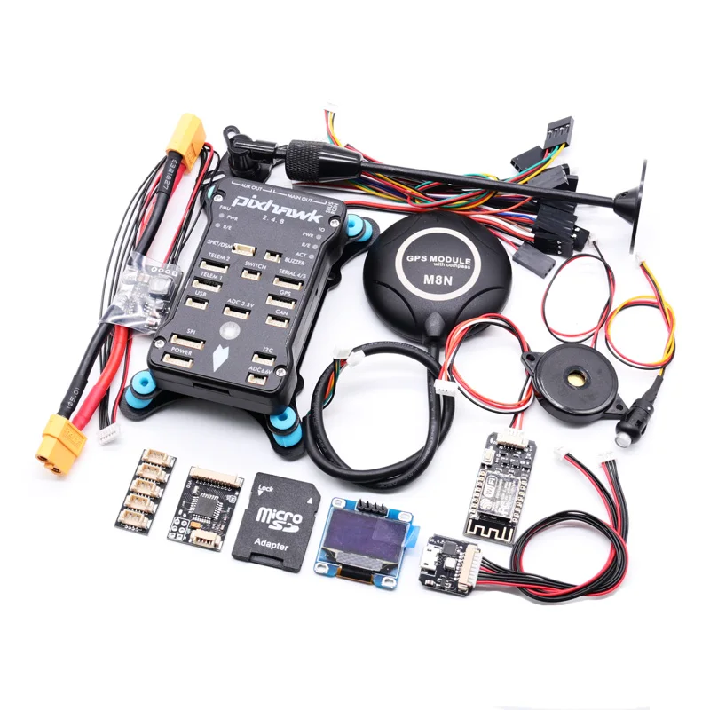 Pixhawk 2.4.8 PRO PX4 PIX 32-bits vluchtcontroller + M8N GPS + 433/915Mhz 100/500mw radiotelemetrie + veiligheidsschakelaar + zoemer + rgb + I2C