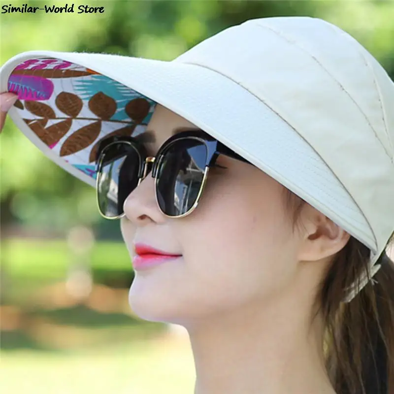 Sun Hats For Women Visors Hat Fishing Fisher Beach Hat UV Protection Cap Black Casual Womens Summer Caps Ponytail Wide Brim Hat