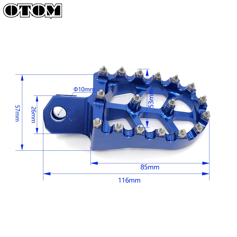 OTOM Motorcycle Wide Foot Pegs Rests Pedals Footpegs With Teeth Front Footrest For SUZUKI RM125 RMZ 250 450 DRZ400E CNC Aluminum