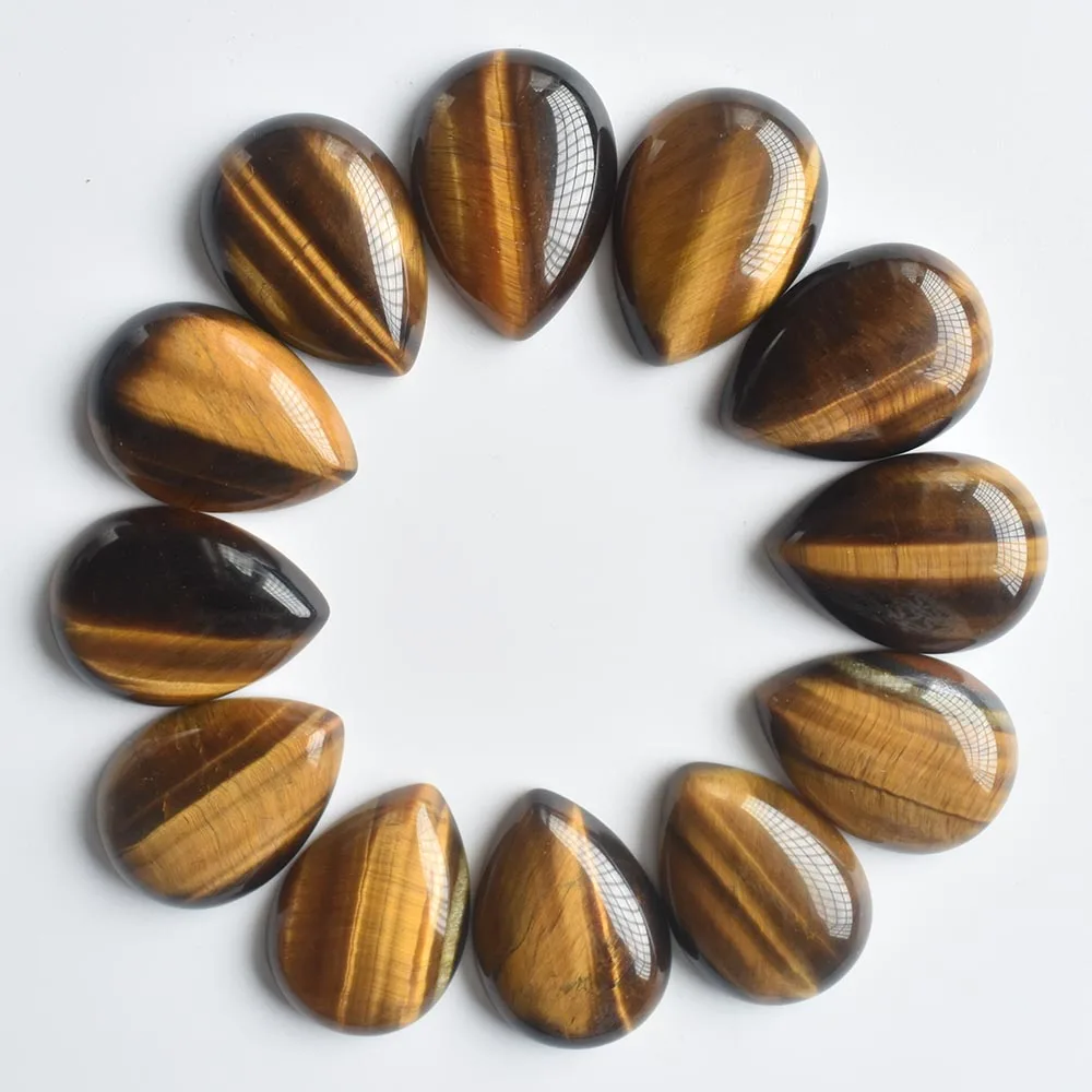 Kostenloser Versand 20 Stück/Lot Großhandel 25x18x6mm verschiedene Naturstein-Tropfenperlen CAB CABOCHON für DIY-Schmuckzubehör – Detail 10